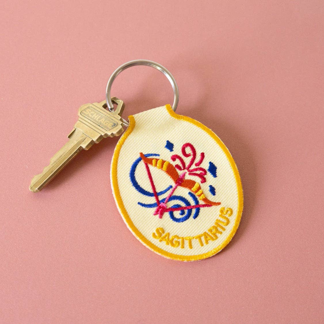 Sagittarius Embroidered Keychain