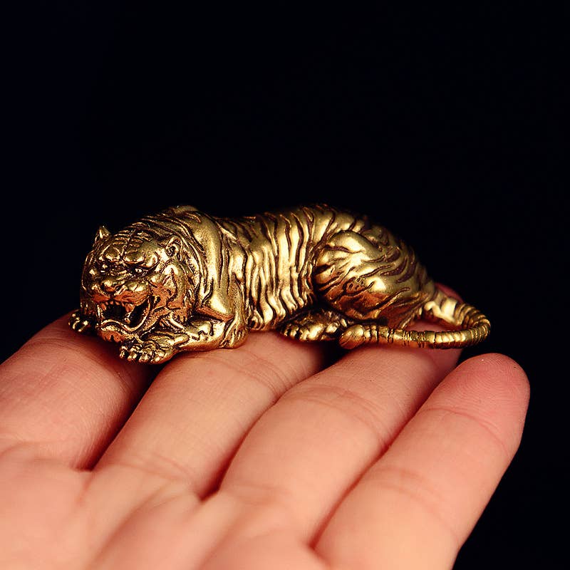 Tiger Animal Brass Ornament Miniature Model