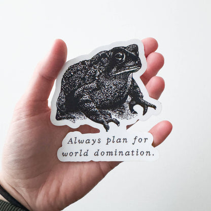World Domination Frog XL Vinyl Sticker