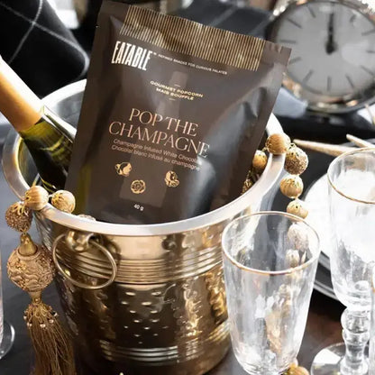 Mini Pop the Champagne 🍾 White Chocolate Popcorn: Canadian Packaging