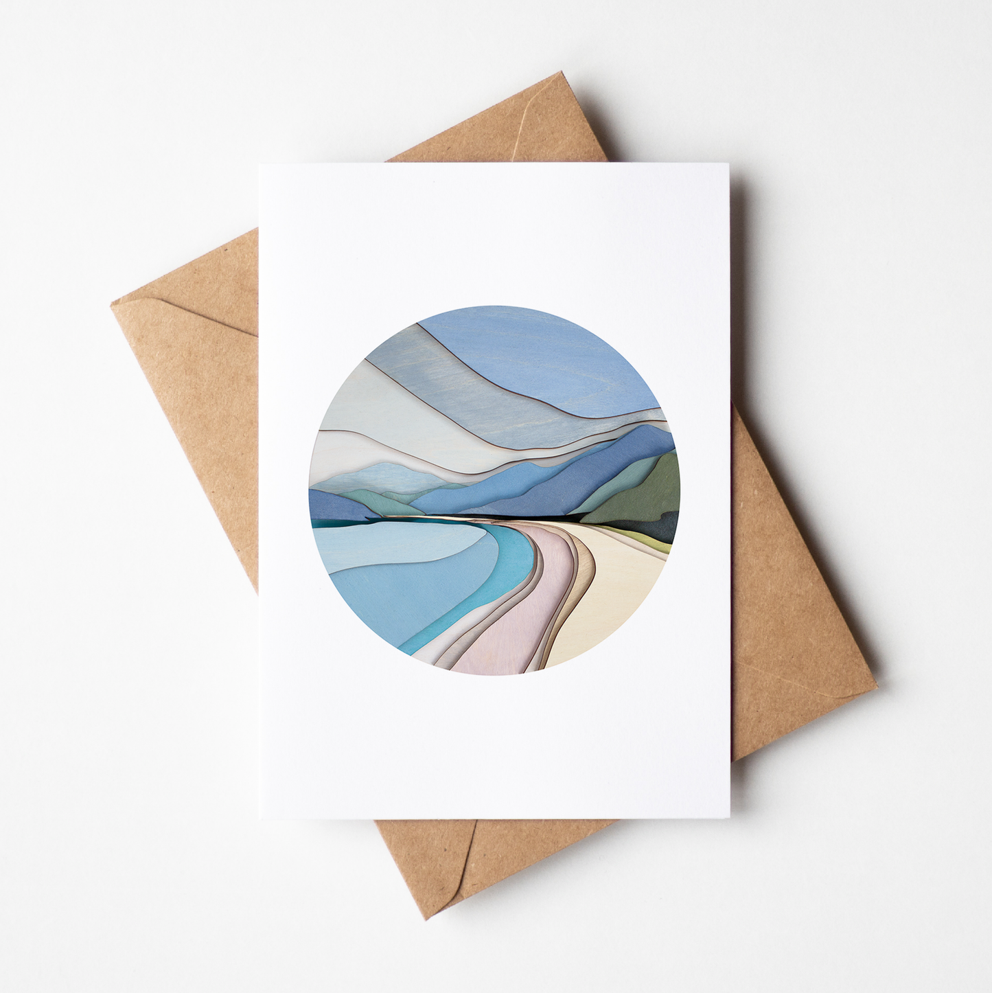 Fresh Aqua Blank Card 5"x7"
