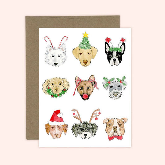 Merry Dogs Christmas Holiday Greeting Card: Kraft