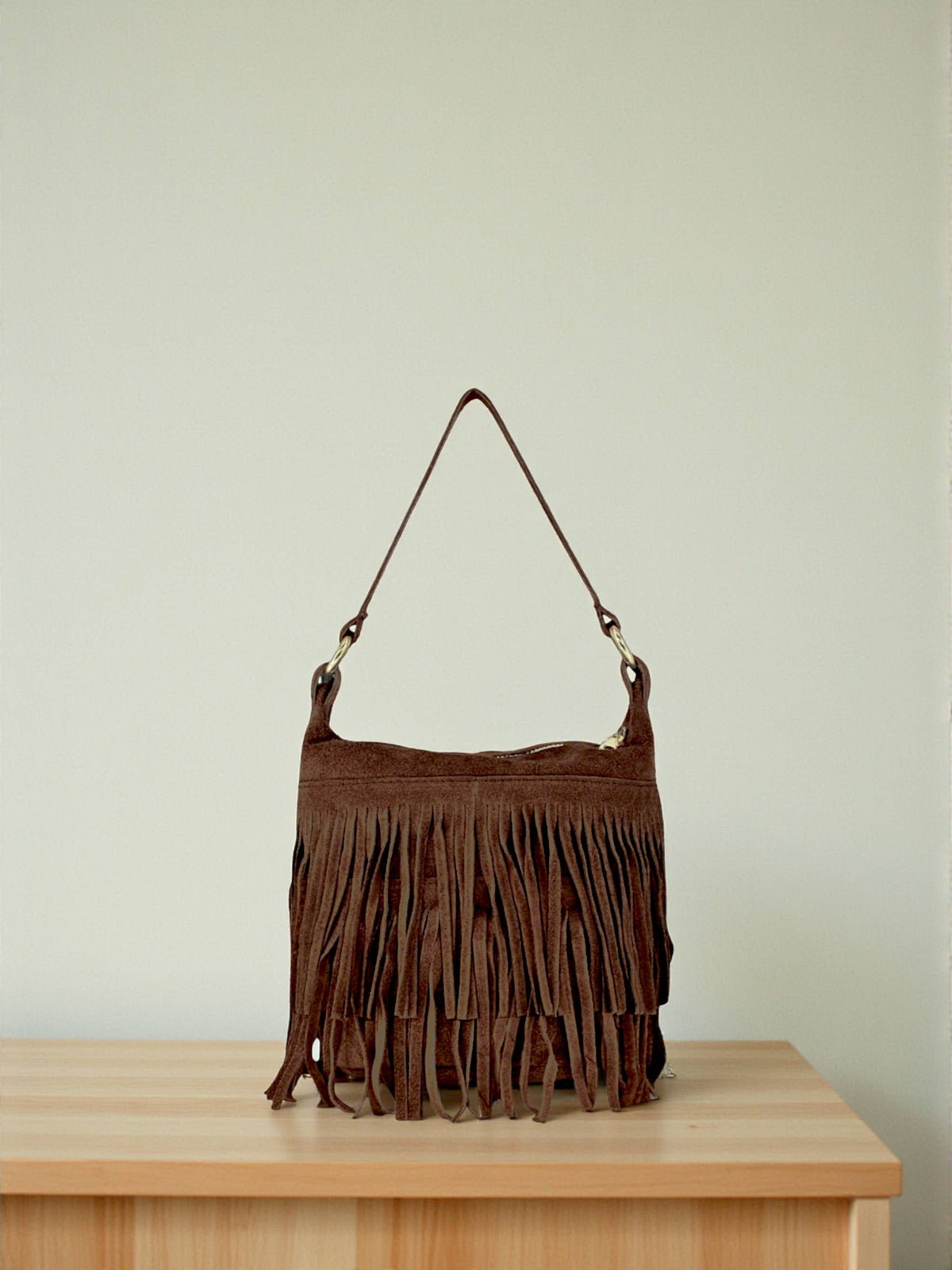 ORQUIDEA - Suede leather bag: Rojo vino