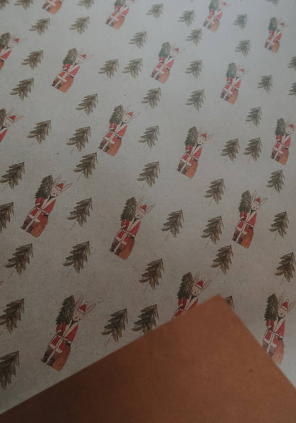 Bunny with tree Kraft Wrapping Paper