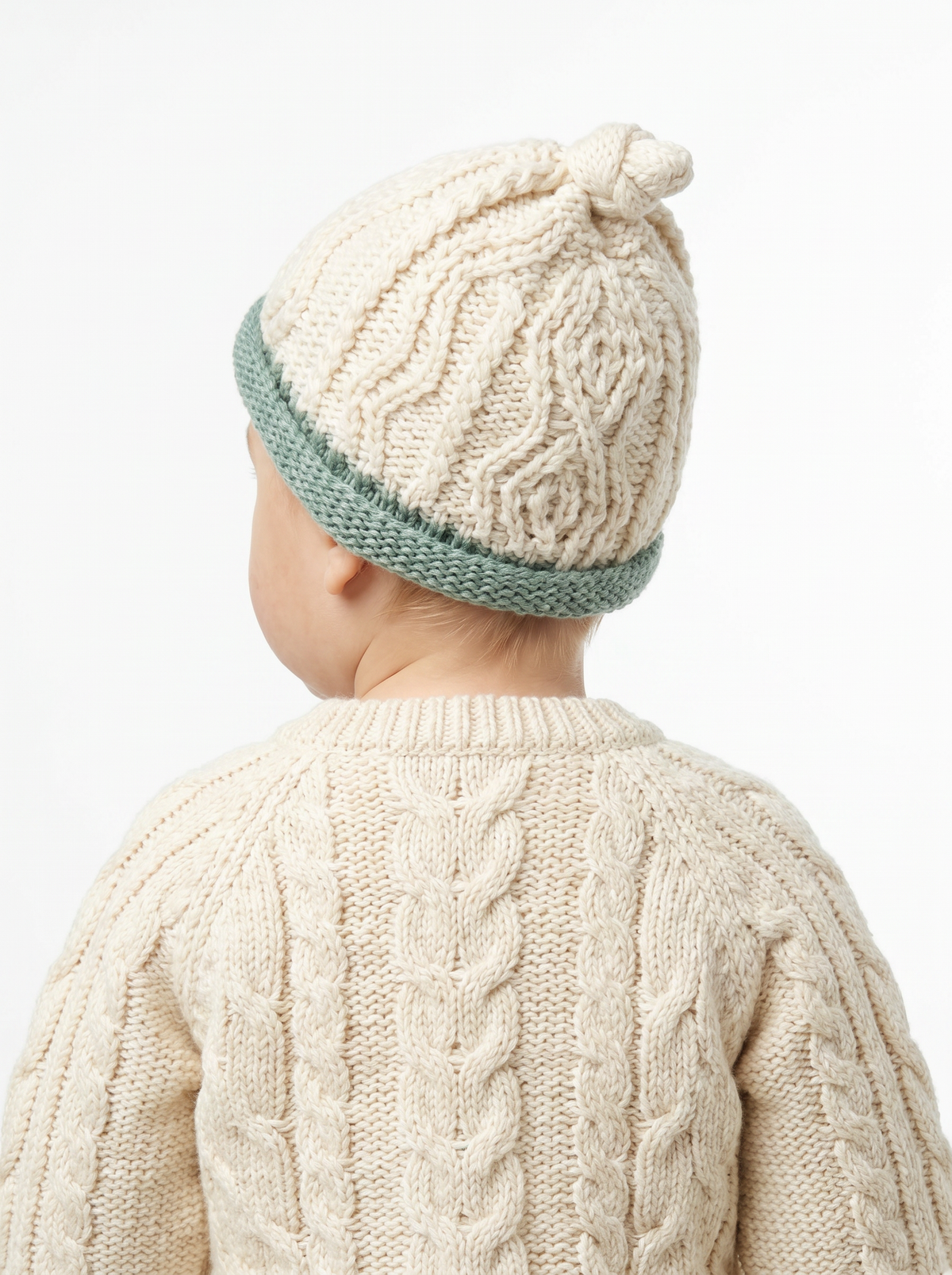 Trá Beag Baby Merino Aran Hat - Seafoam: ONE SIZE
