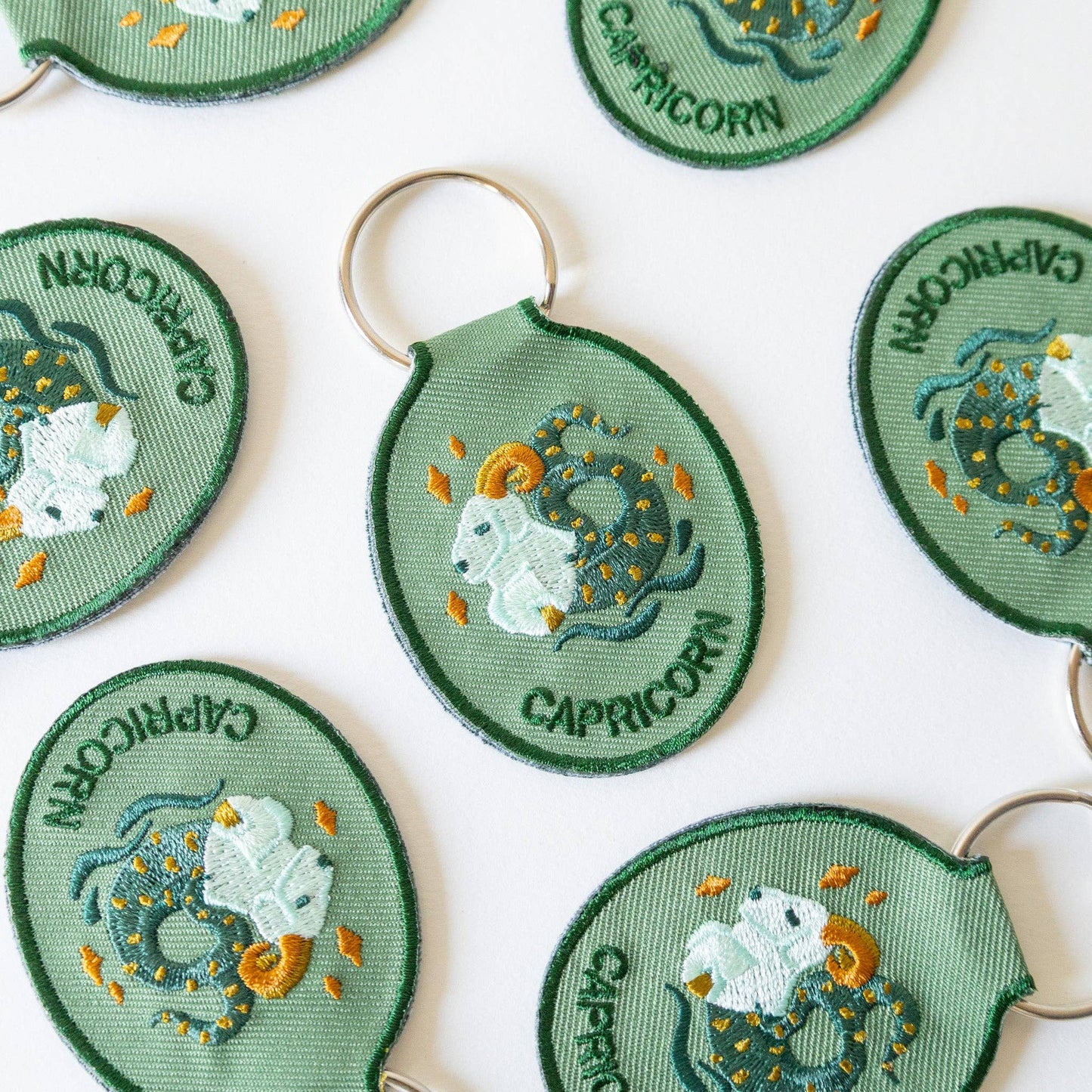 Capricorn Embroidered Keychain