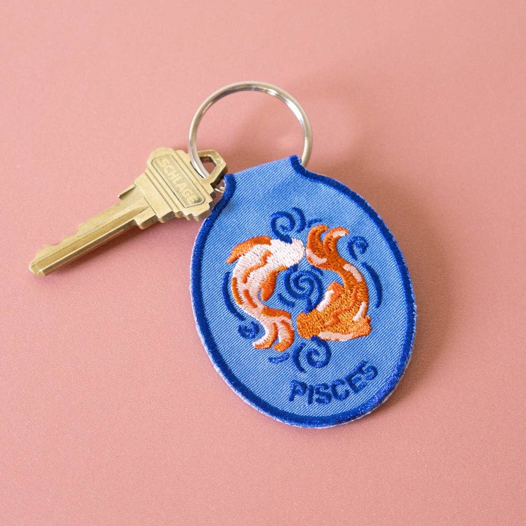 Pisces Embroidered Keychain