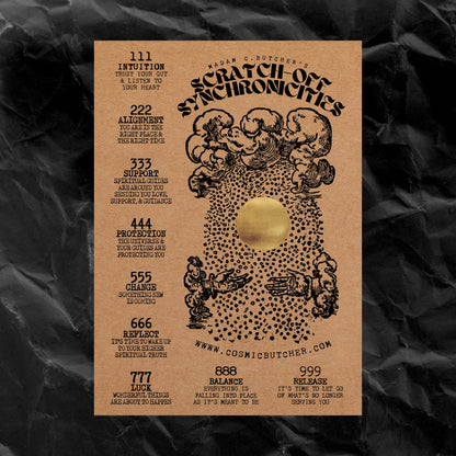 "SYNCHRONICITIES" Scratch Off Angel Number Affirmation Card: BRIGHTS/NEON