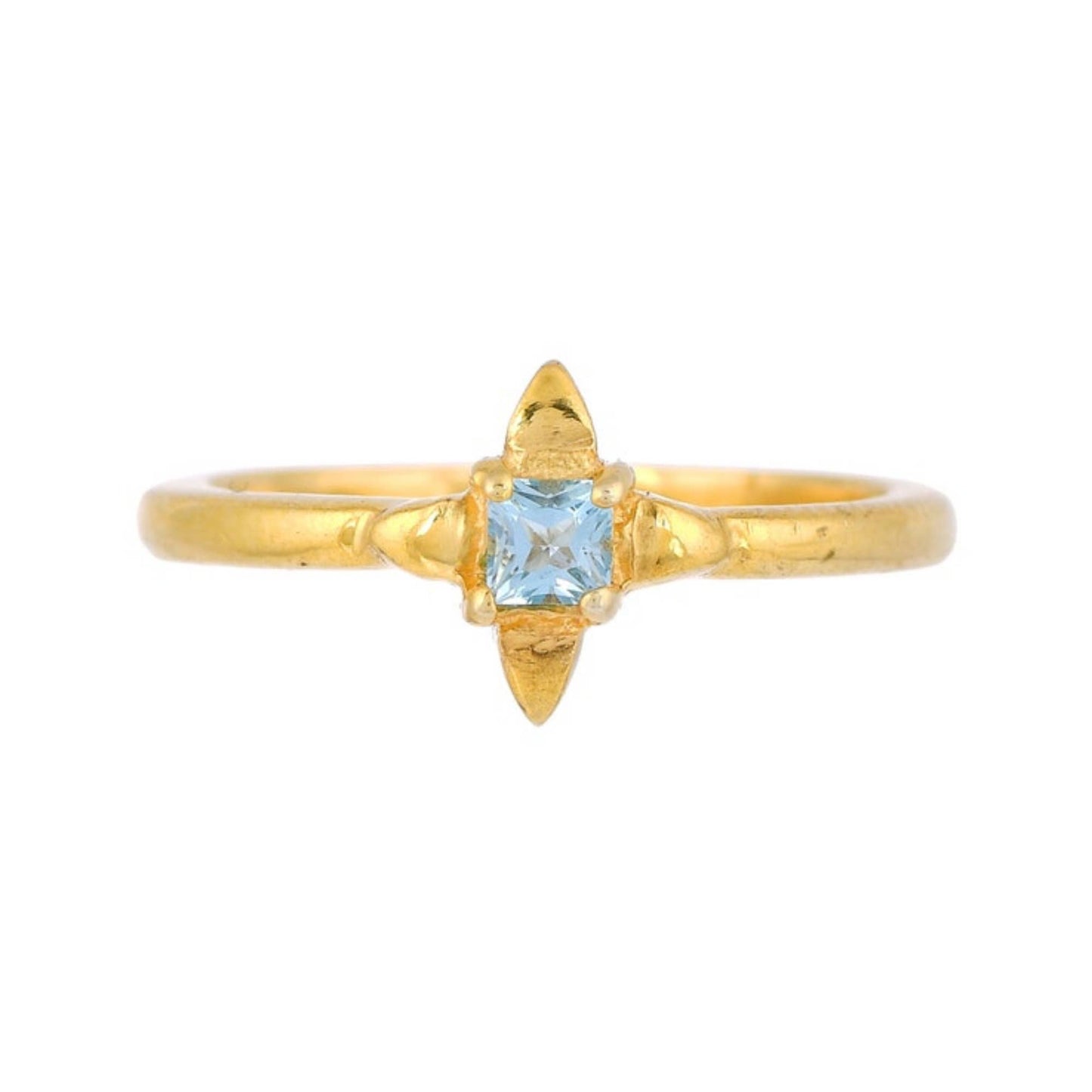 Blue Topaz Gold Plated Ring