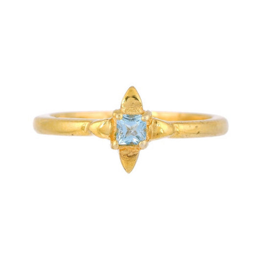 Blue Topaz Gold Plated Ring