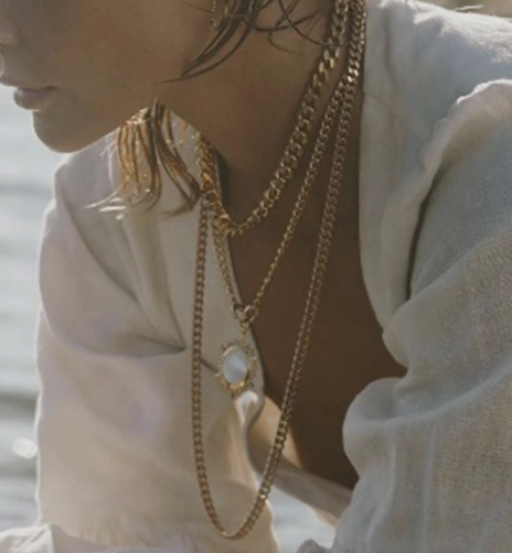 Necklace- 2 in one- Steel Cuban Waist chain: Thin
