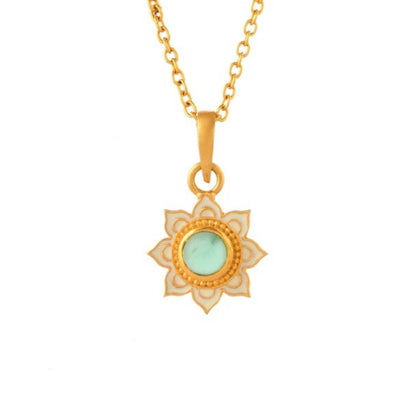 Sandstone Gold Plated Enamel Necklace