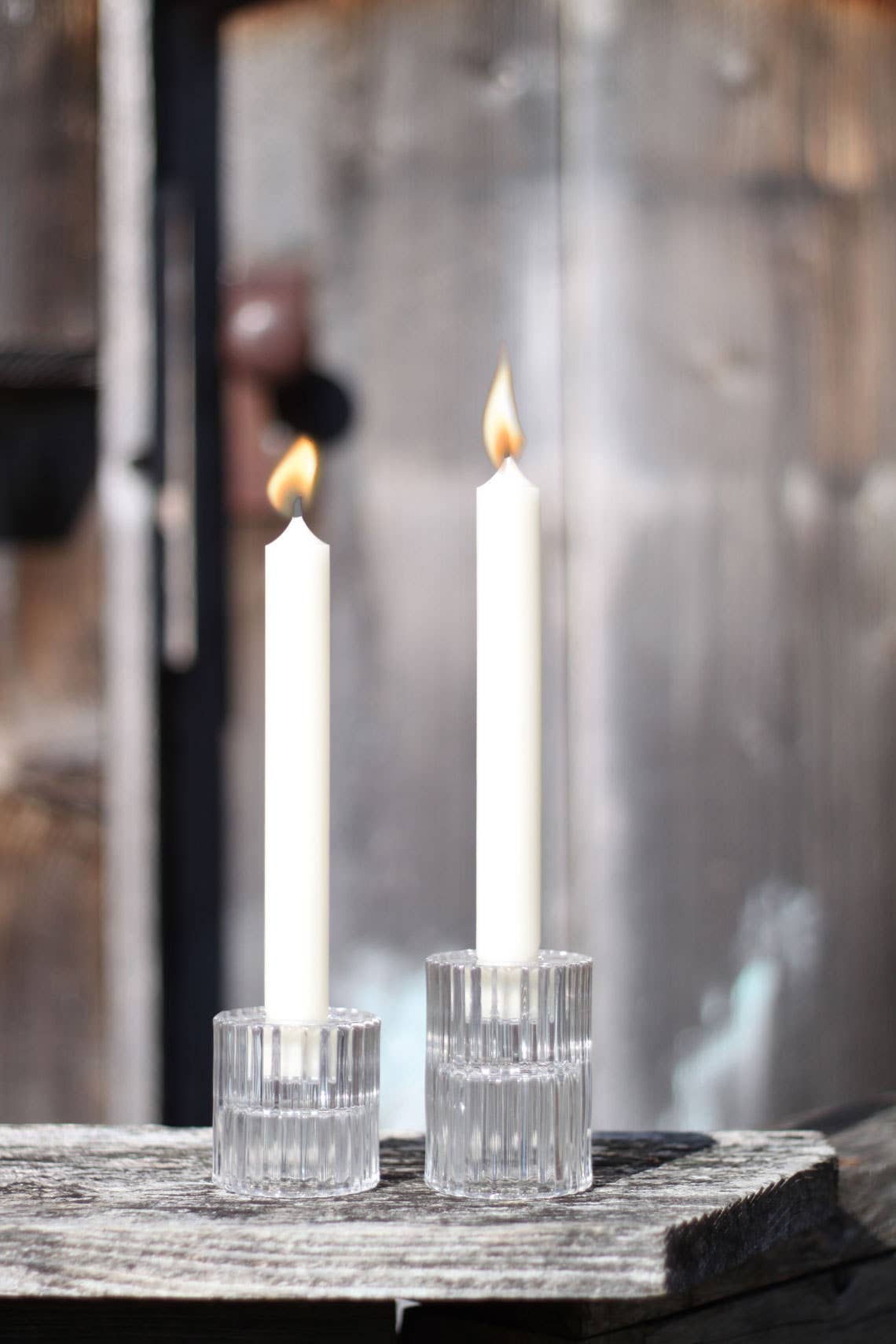 Rillo Glass Candle Holders