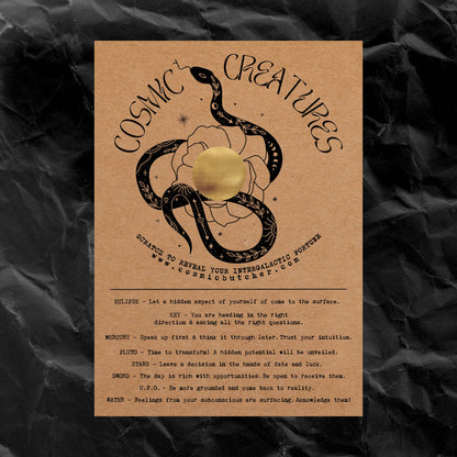 Scratch Off Fortune Card "COSMIC CREATURES" (Snake)