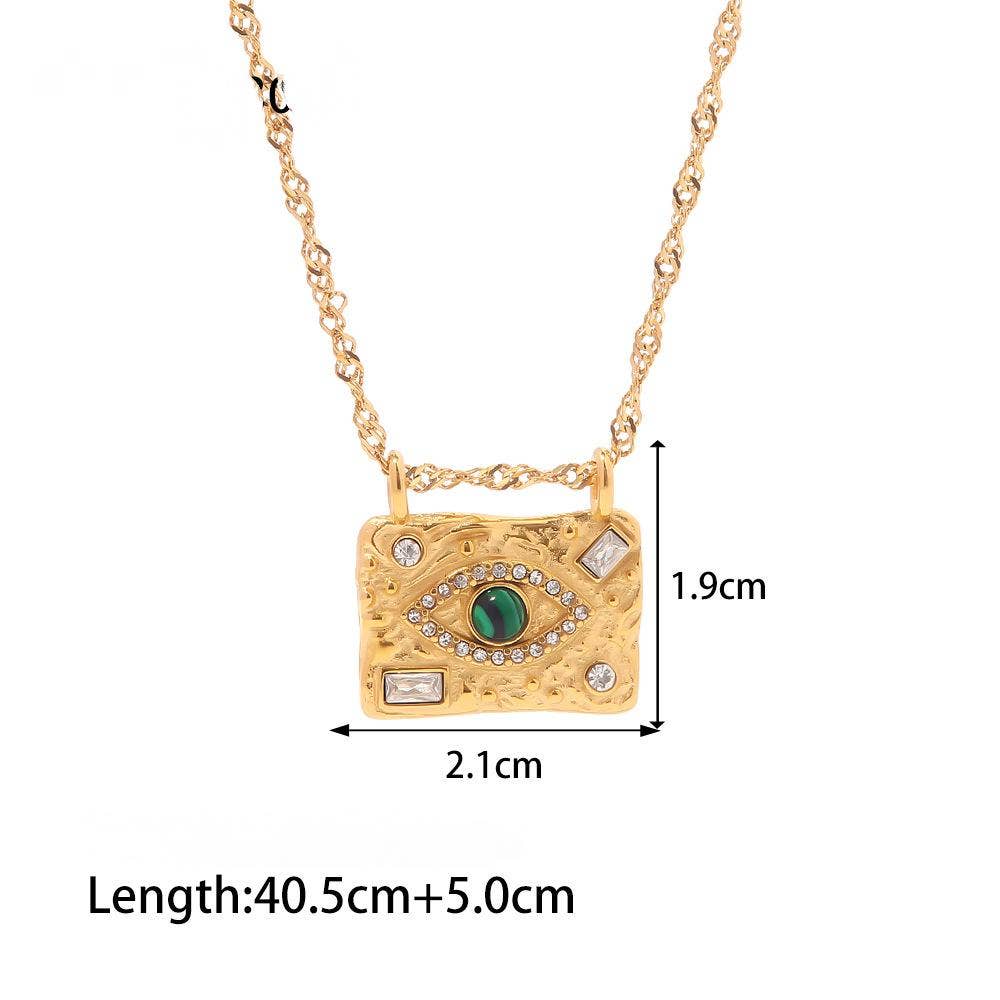 Square Evil Eye  Necklace