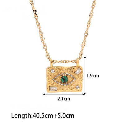 Square Evil Eye  Necklace