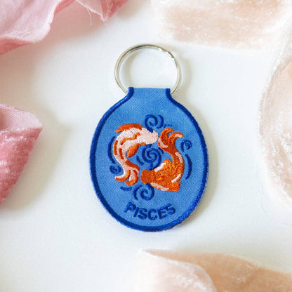 Pisces Embroidered Keychain
