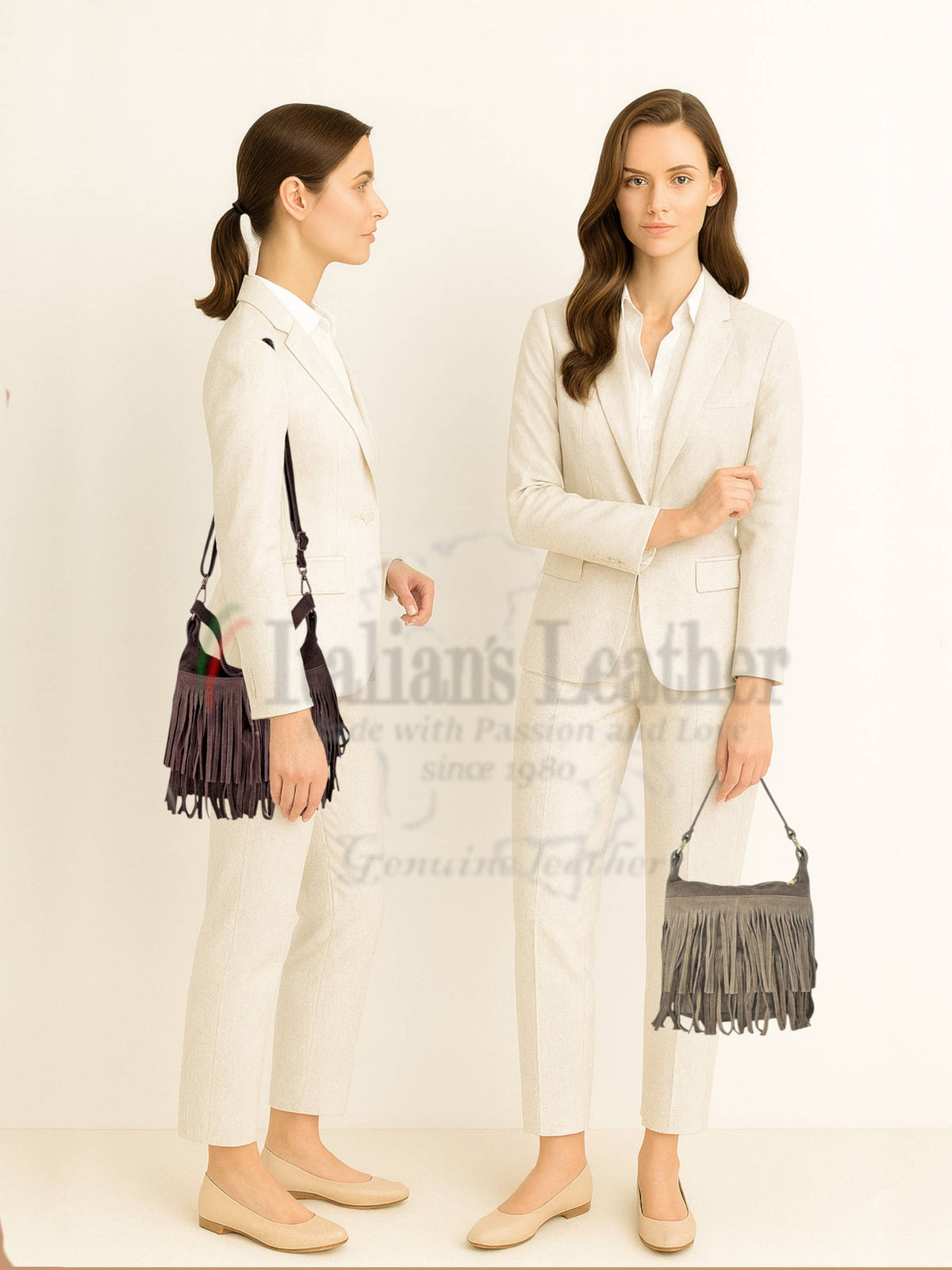 ORQUIDEA - Suede leather bag: Rojo vino