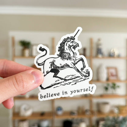 Believe in Yourself Vinyl Unicorn Sticker