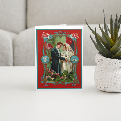 Wedding Card. Vintage Couple.