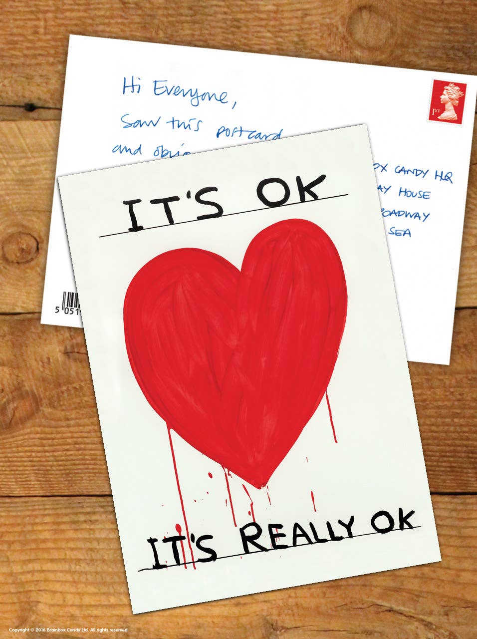 Funny A6 Art Postcard By David Shrigley - It's OK