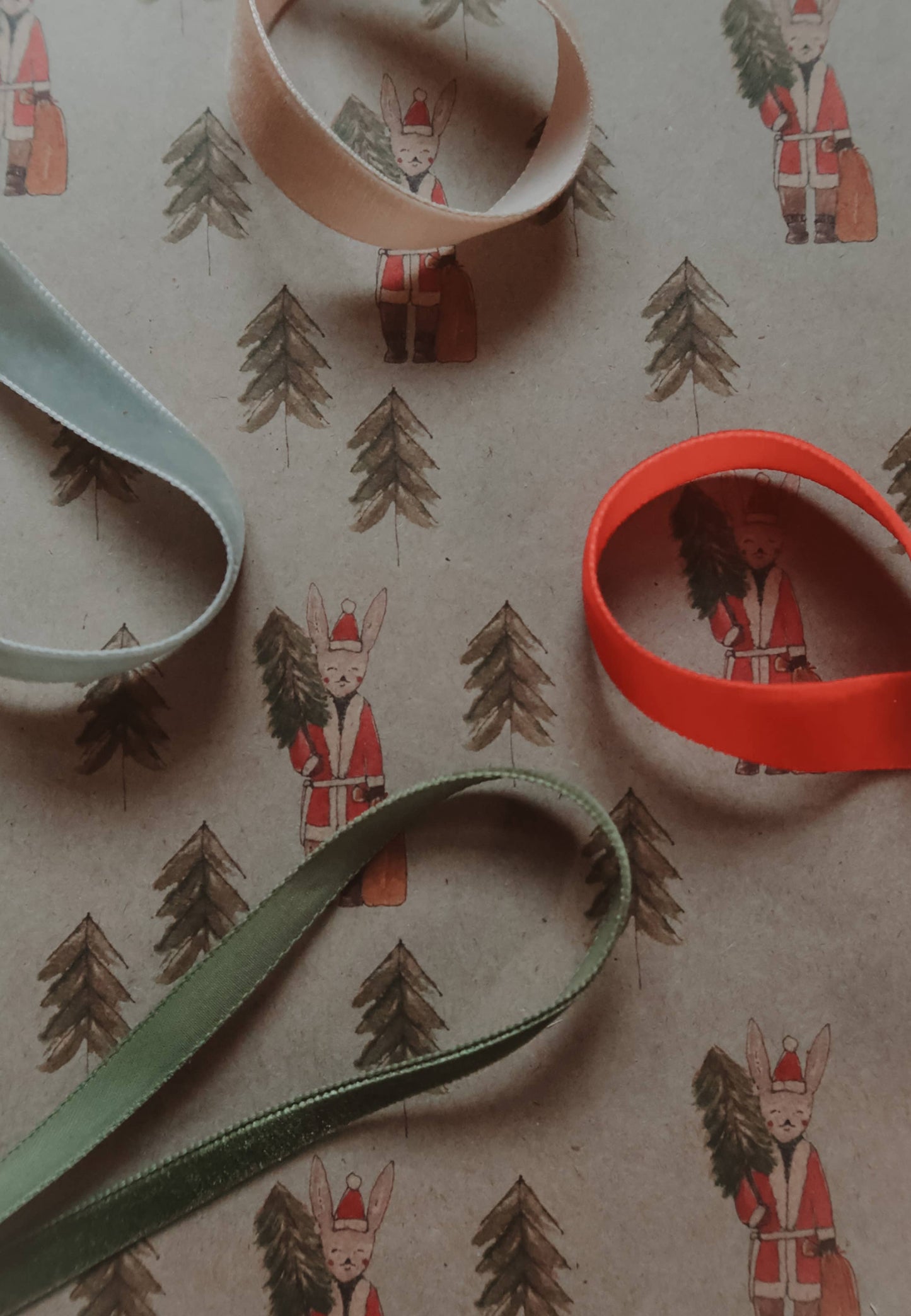 Bunny with tree Kraft Wrapping Paper