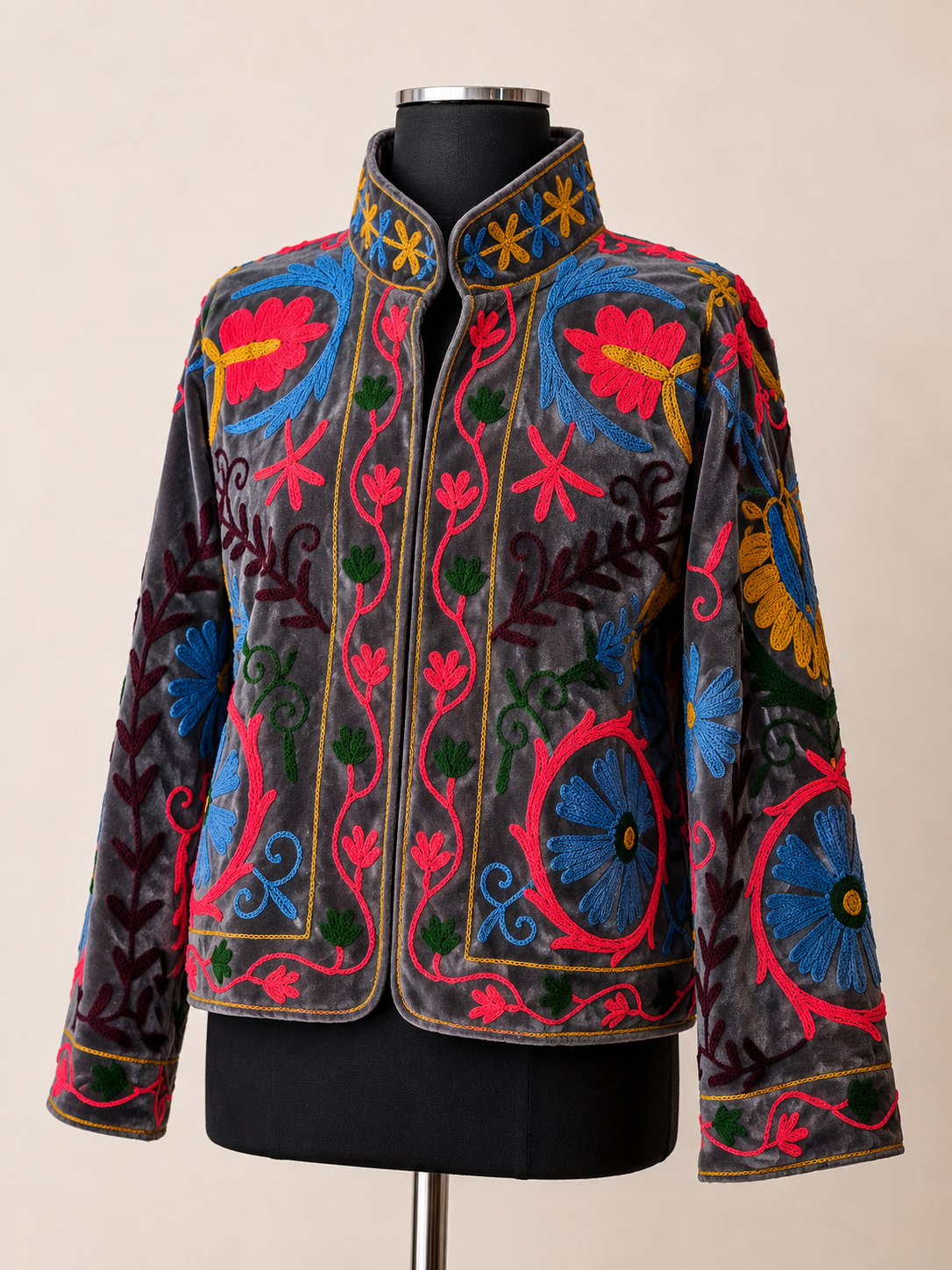Suzani velvet embroidered jacket