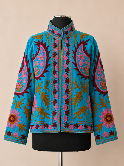 Suzani velvet embroidered jacket