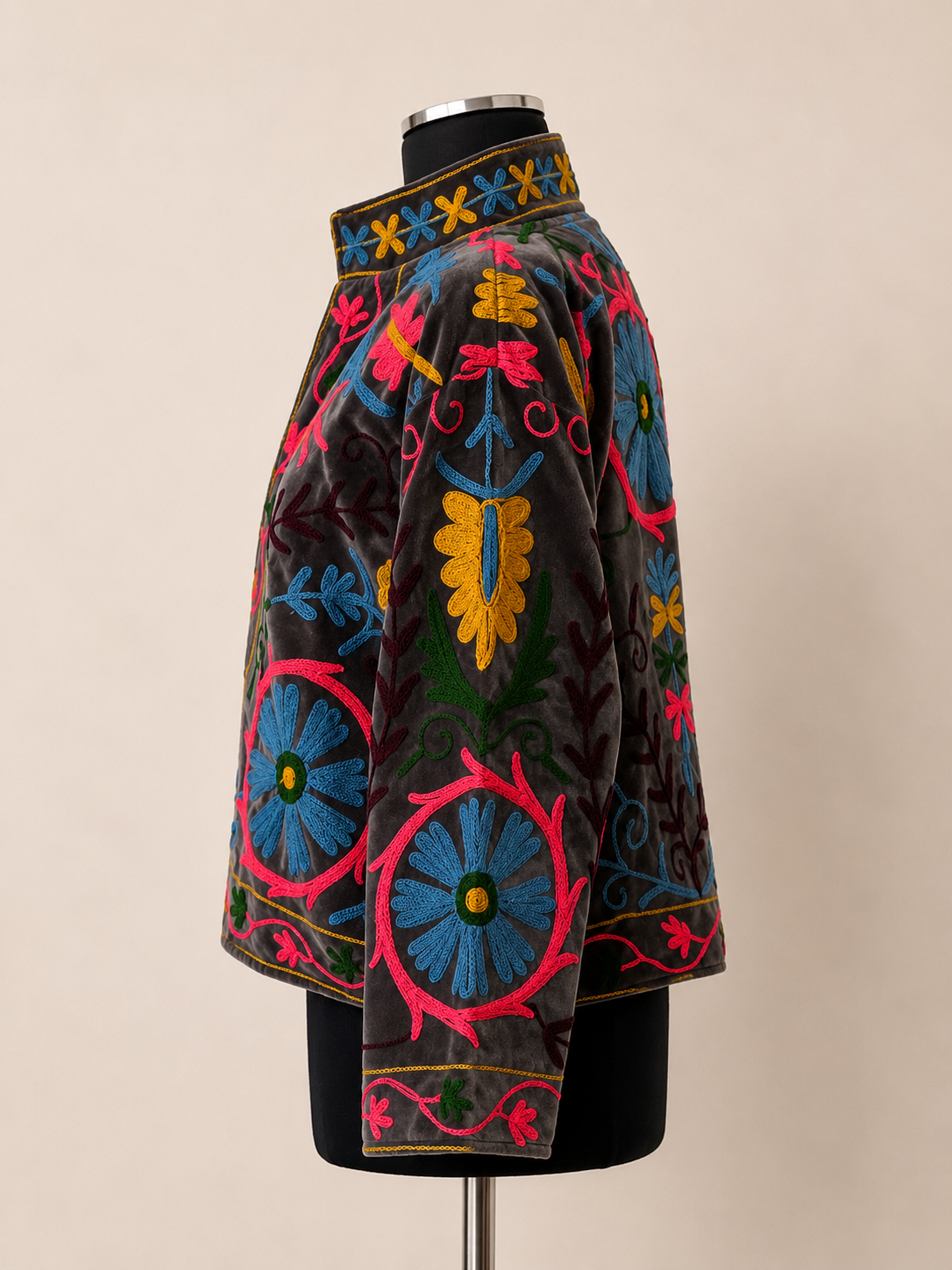 Suzani velvet embroidered jacket