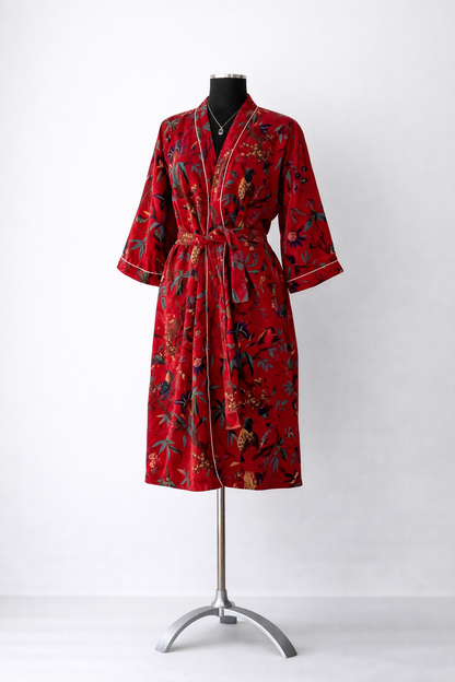 Floral Velvet Robe