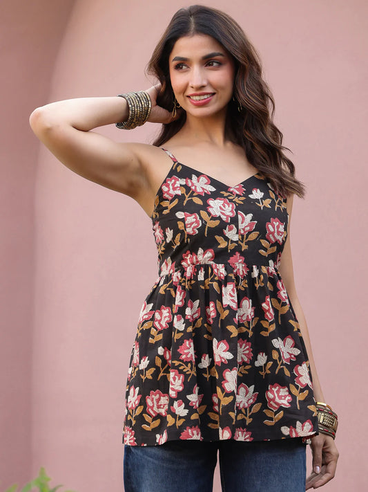 Black sleeveless top