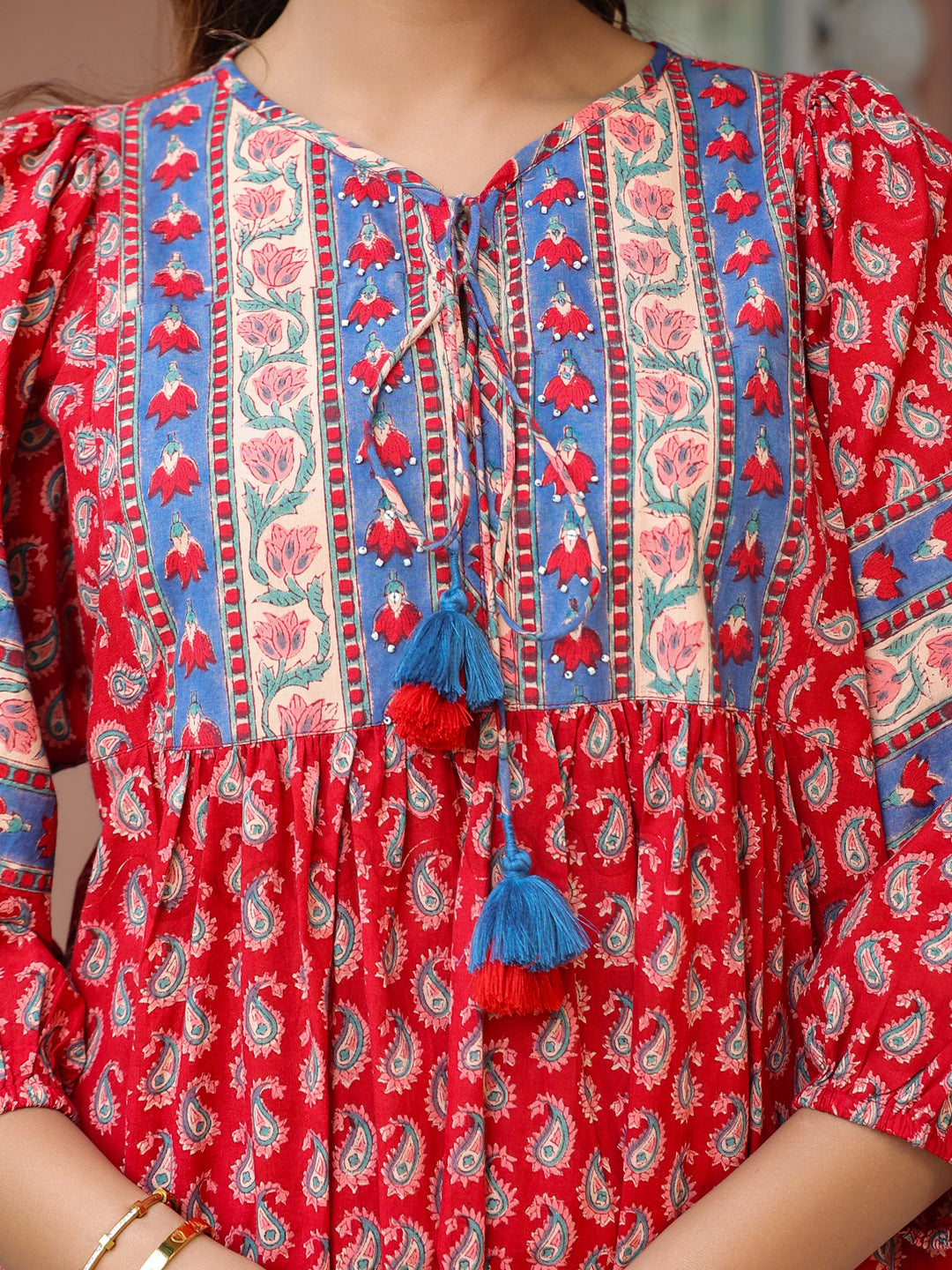 Boho Red Flowy Dress