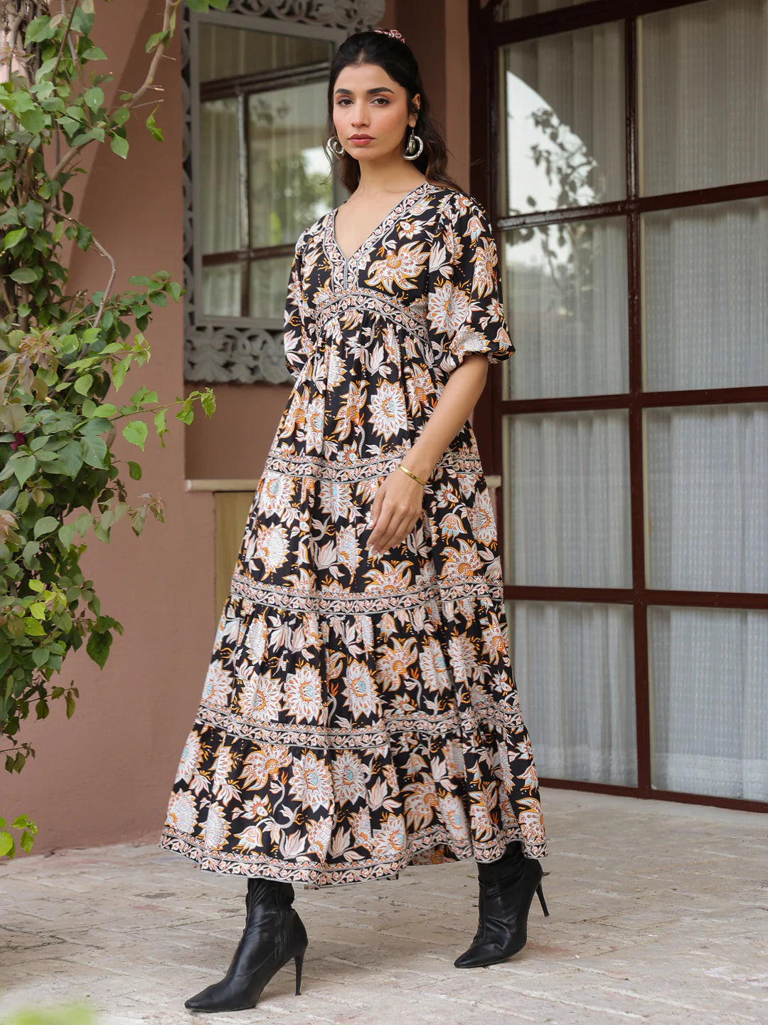 Boho Block Print Dress