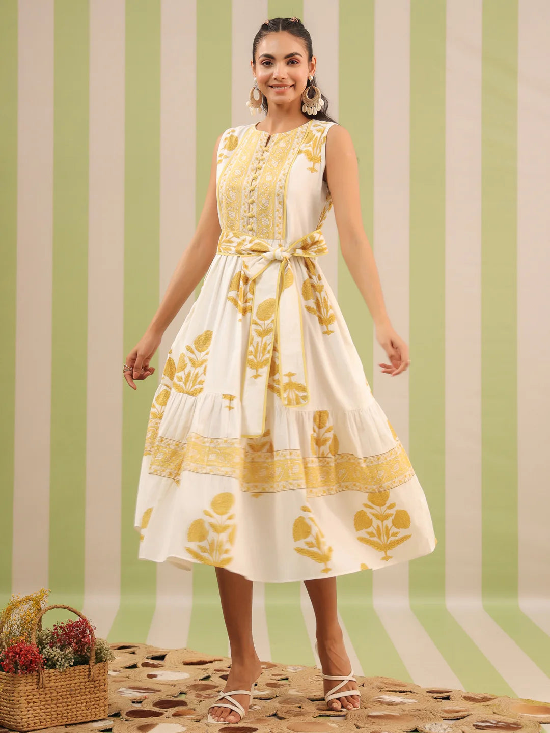 Nina Midi Dress Yellow