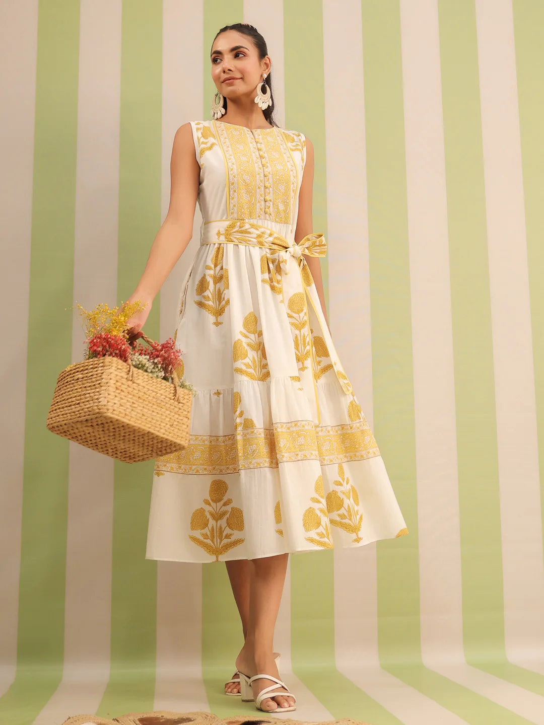 Nina Midi Dress Yellow