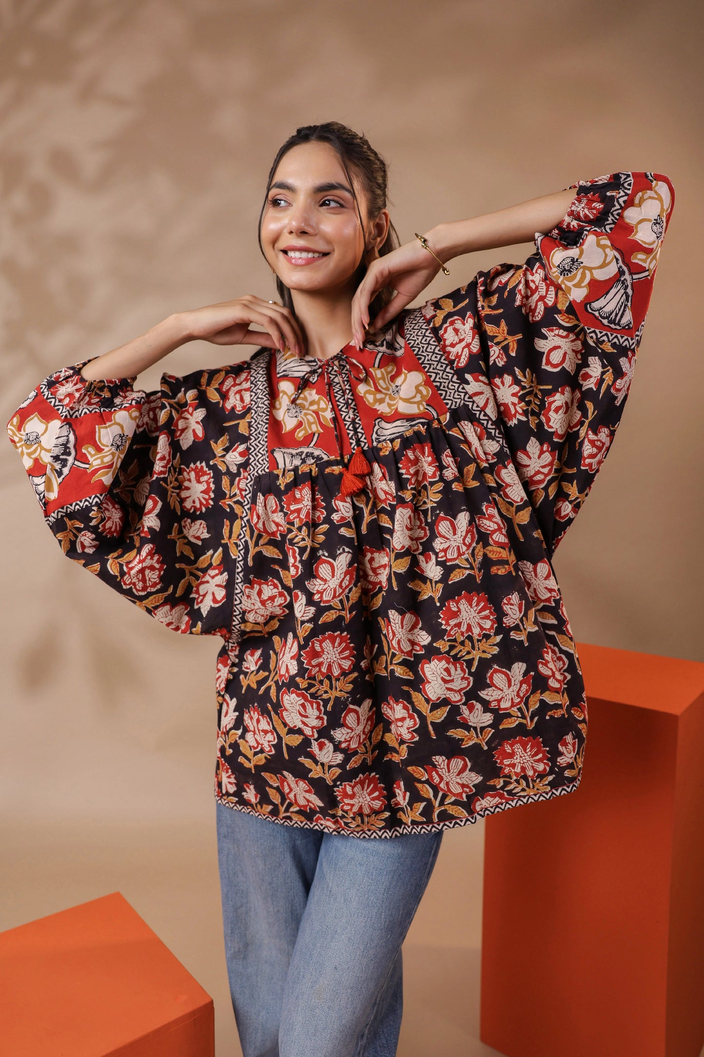 Boho Bagru Print Blouse