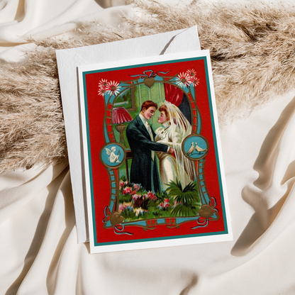 Wedding Card. Vintage Couple.