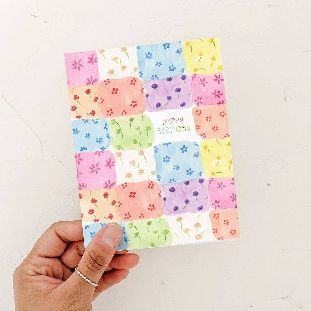 Patchwork Birthday Card | Children's Card: Kraft