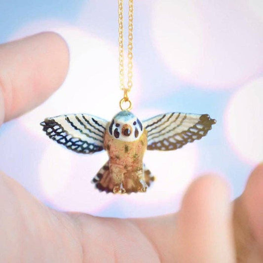 Porcelain Kestrel Falcon Necklace