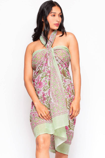 Sunanda Block Print Sarongs : Indigo & White