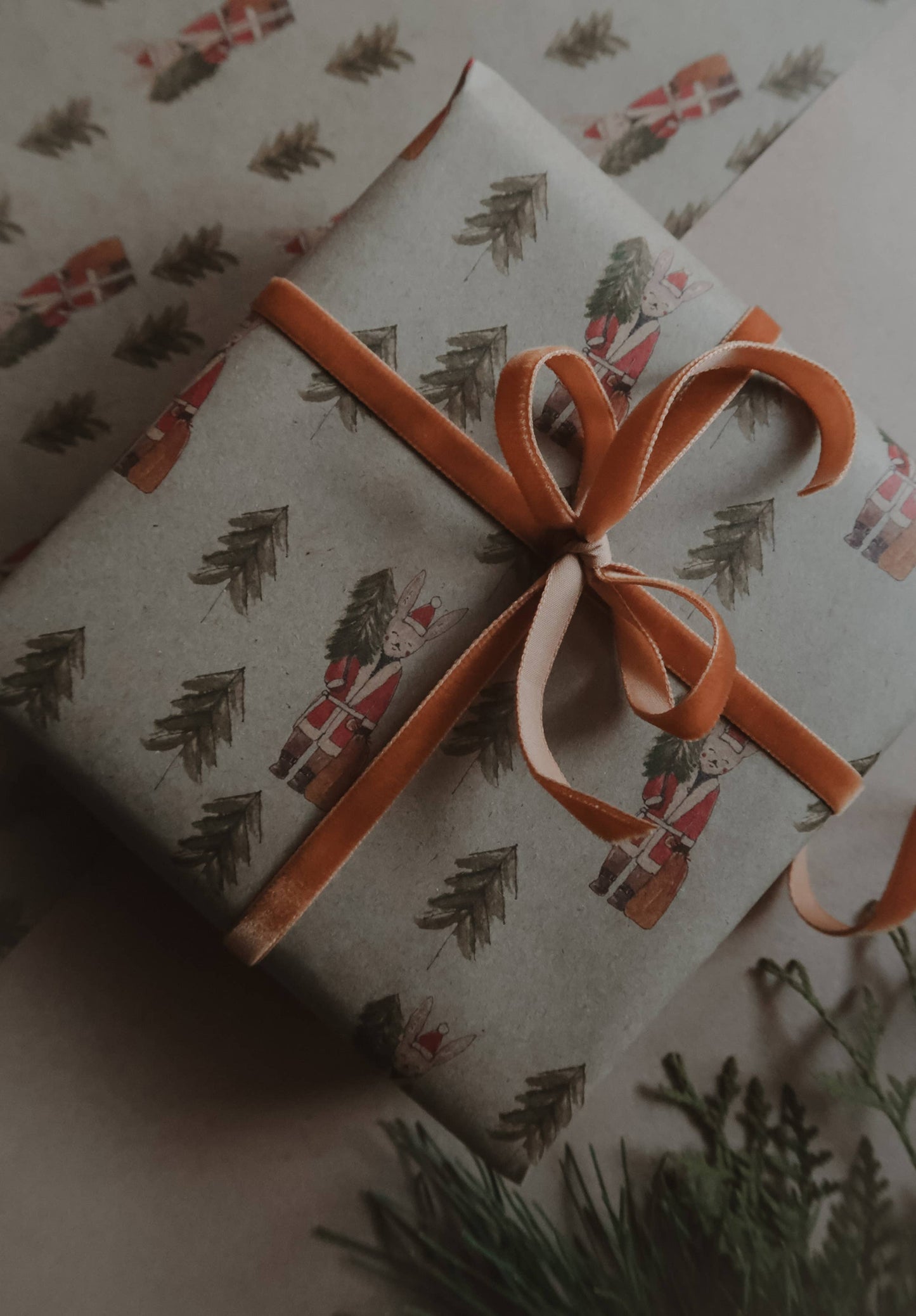 Bunny with tree Kraft Wrapping Paper