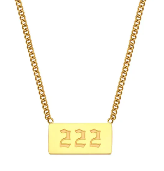 222 Angel Number Talisman Layering Necklace waterproof