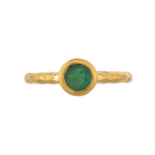 Emerald Gold Plated Ring