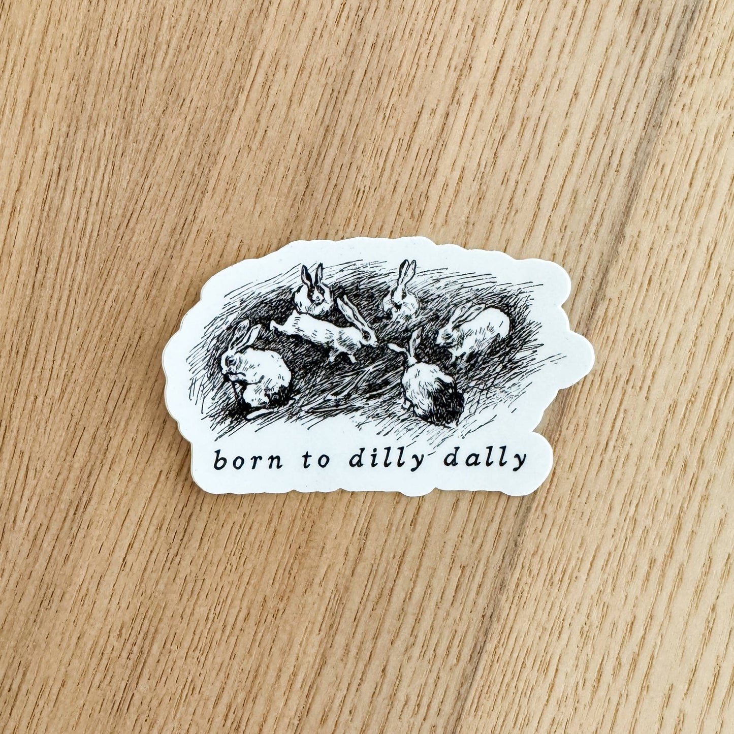 Dilly Dally Rabbit Vinyl Sticker