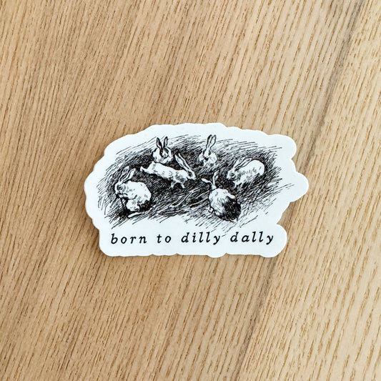 Dilly Dally Rabbit Vinyl Sticker