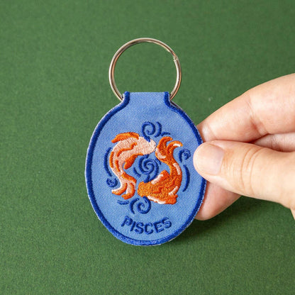 Pisces Embroidered Keychain
