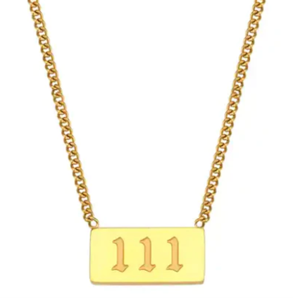 111 Angel Number Talisman Layering Necklace waterproof