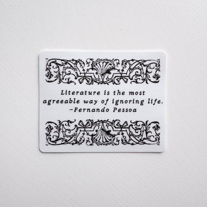 Ignoring Life Literary Quote Rectangular Sticker