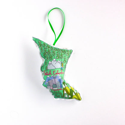 British Columbia map ornament