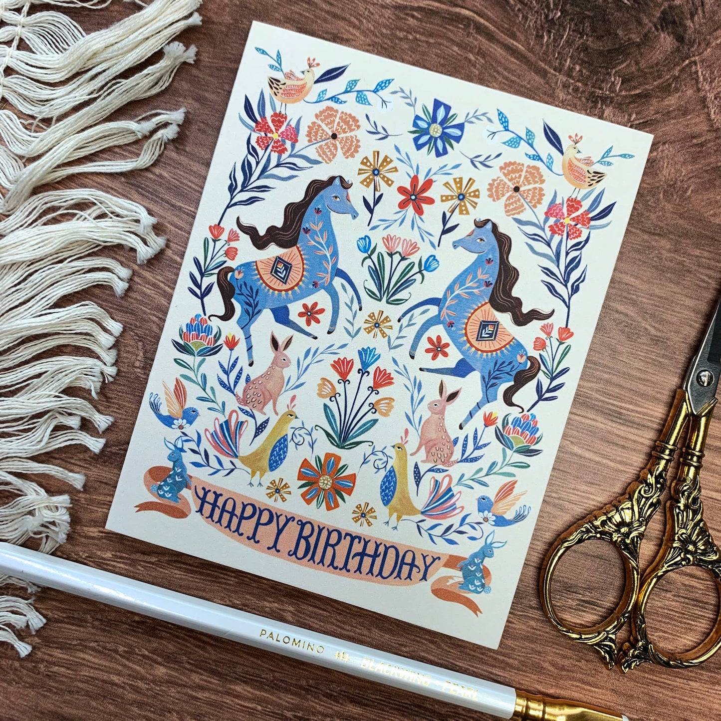 Folk Pony Card | Stationery  | Birthday Greeting Card